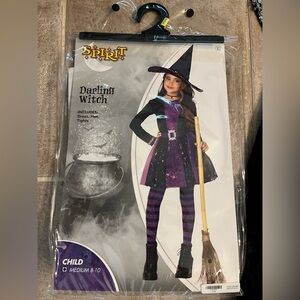 Girls Halloween Darling Witch Costume - Purple and Black, size 8/10